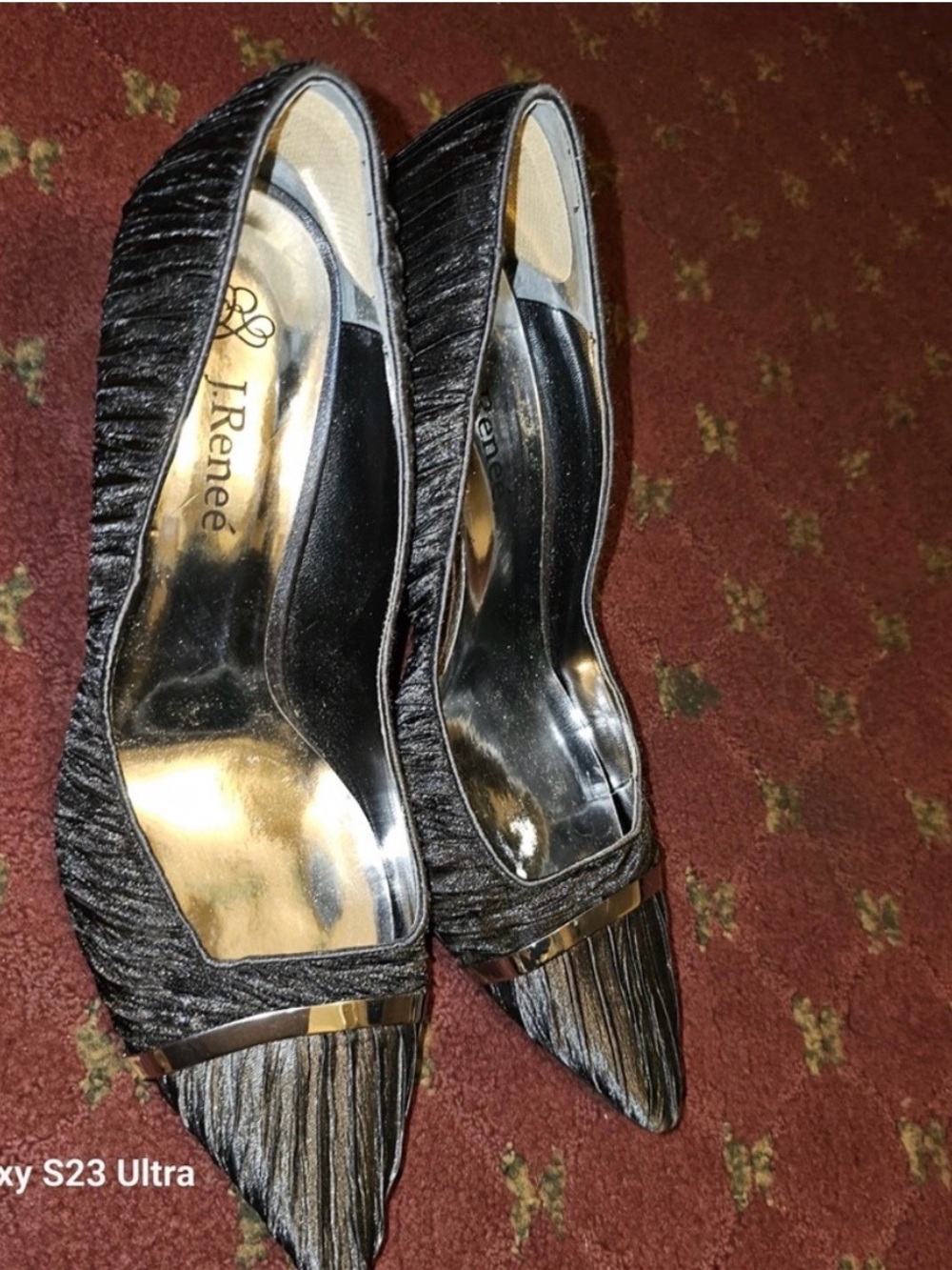 J.Renee Black Pointed Toe Women's Pumps